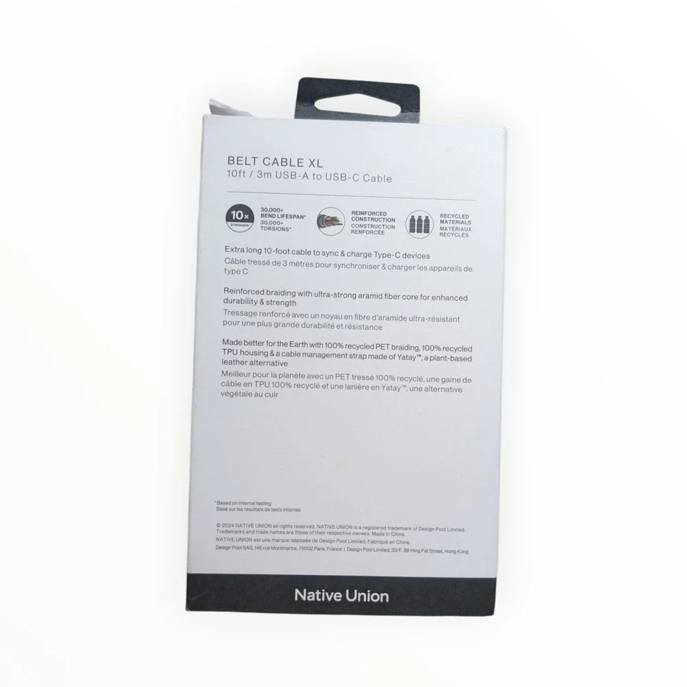 K5-O‎ Native Union Belt Cable XL 10ft USB-A to USB-C - Zebra